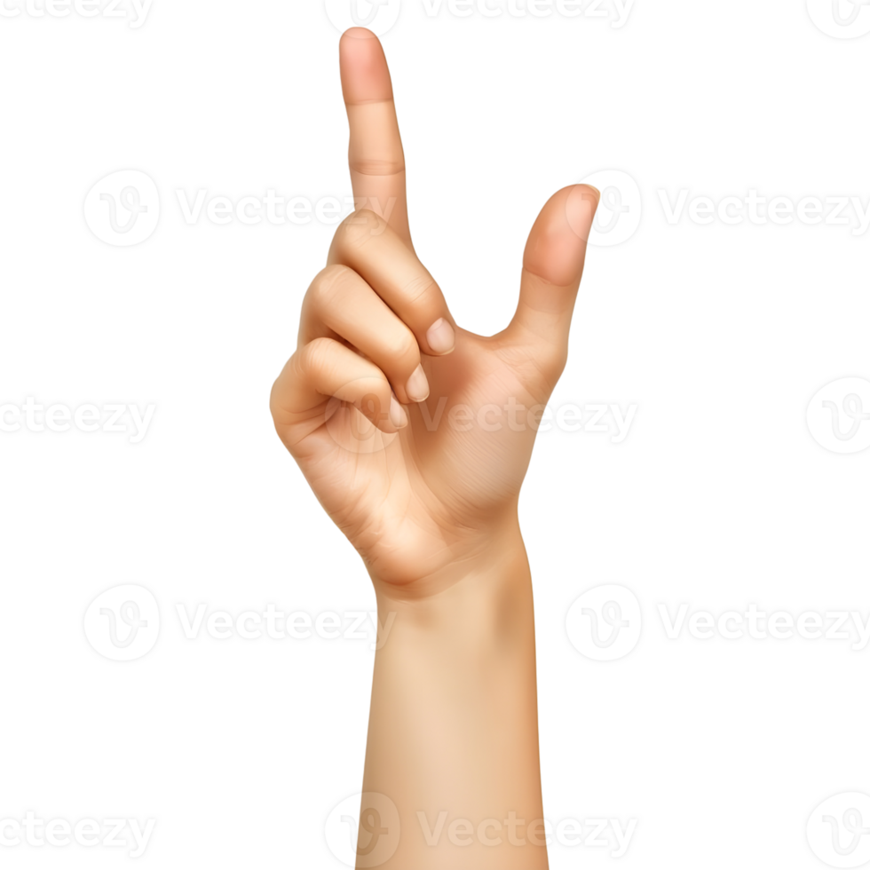 AI generated Hand with Pointing Finger on Transparent background - Ai Generated png