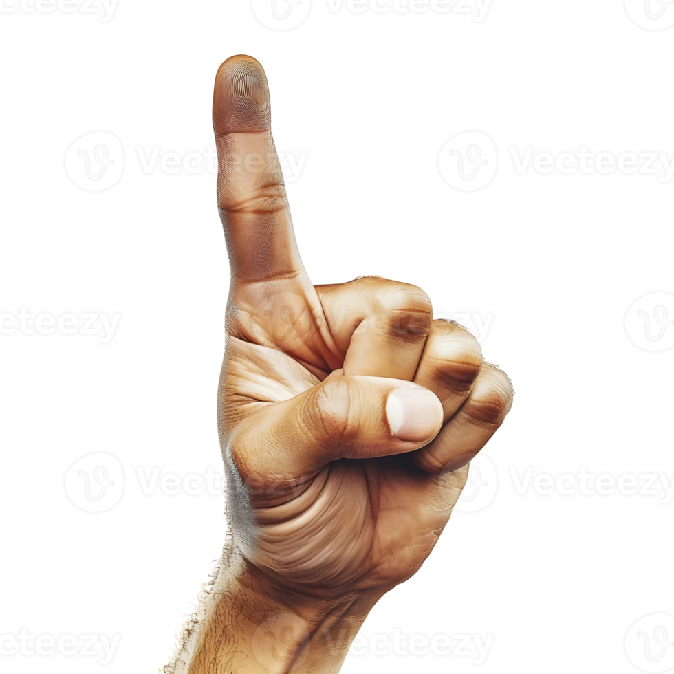 AI generated Hand with Pointing Finger on Transparent background - Ai Generated png