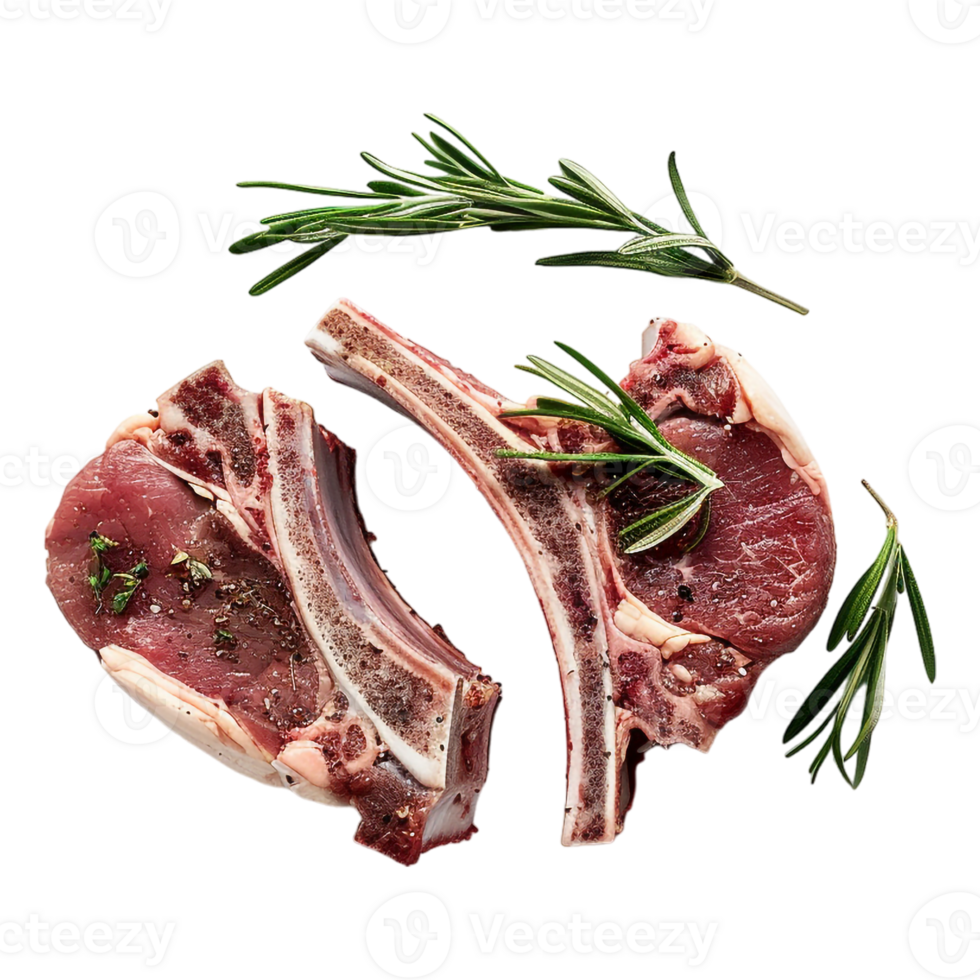 AI generated Raw Lamb Chops on Transparent background - Ai Generated png