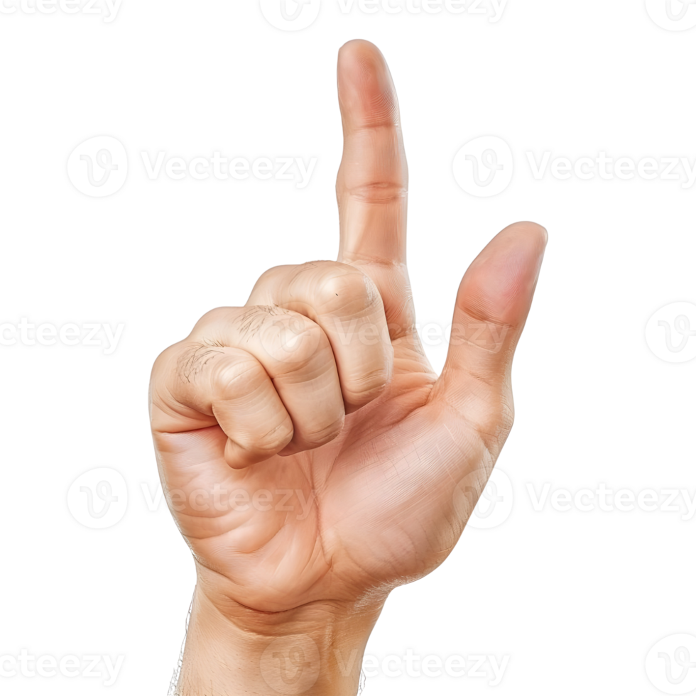 AI generated Hand with Pointing Finger on Transparent background - Ai Generated png