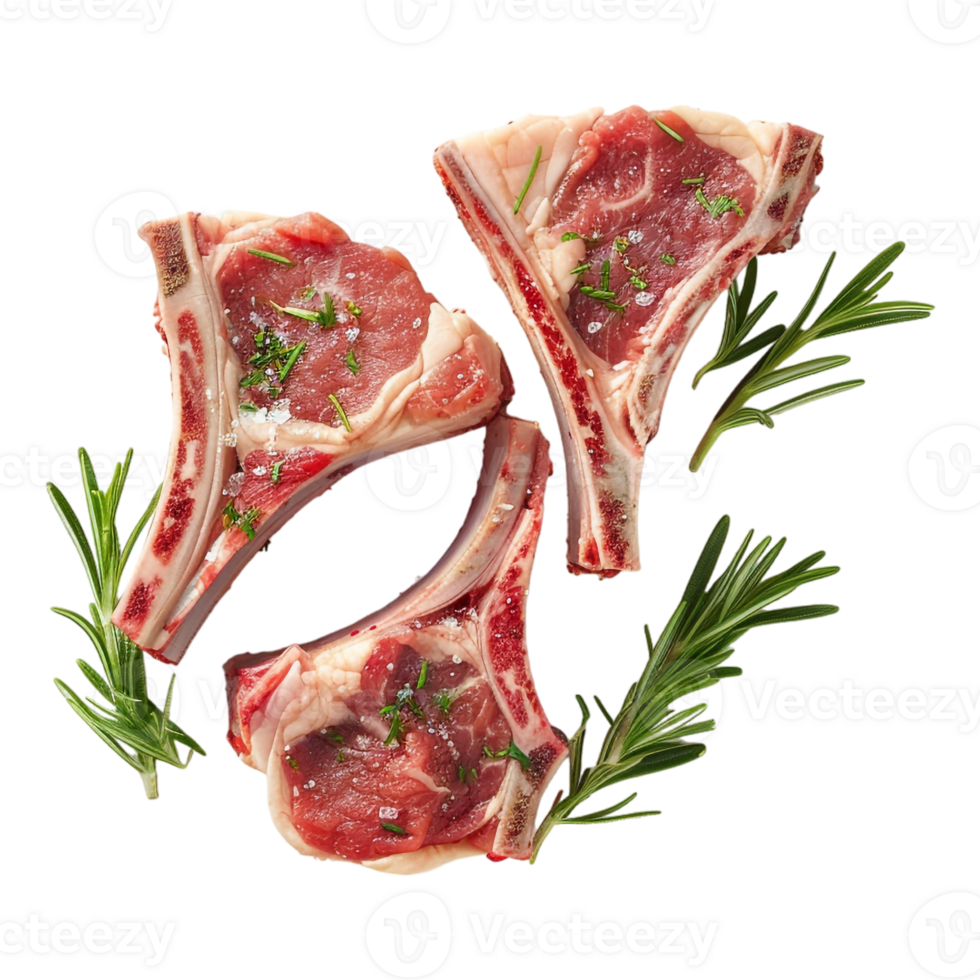 AI generated Raw Lamb Chops on Transparent background - Ai Generated png