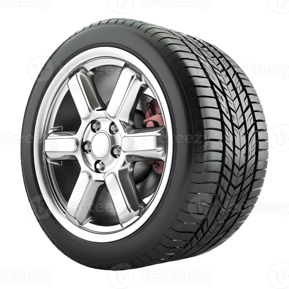 AI generated 3D Rendering of a Car Tire or Rim on Transparent Background - Ai Generated png