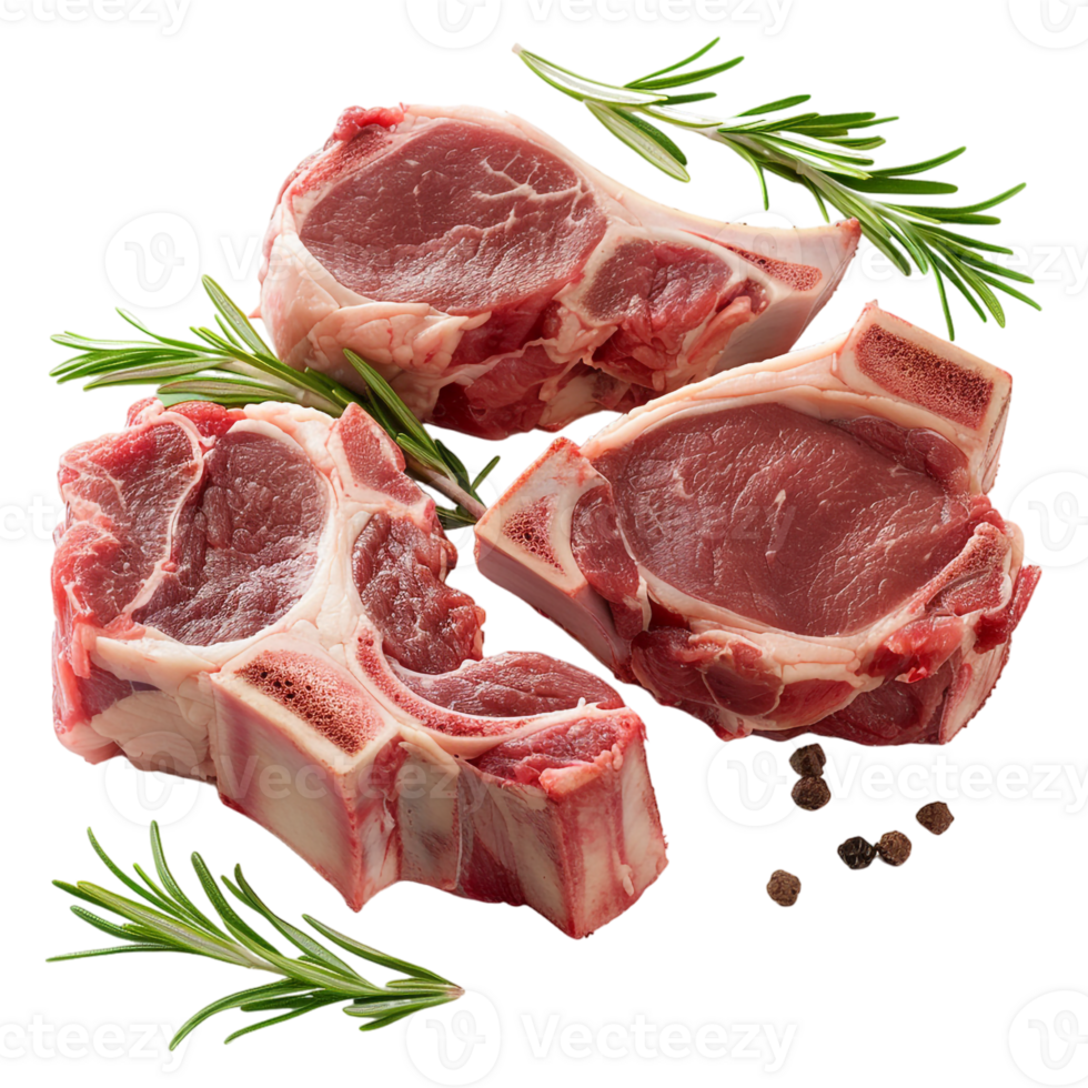 AI generated Raw Lamb Chops on Transparent background - Ai Generated png