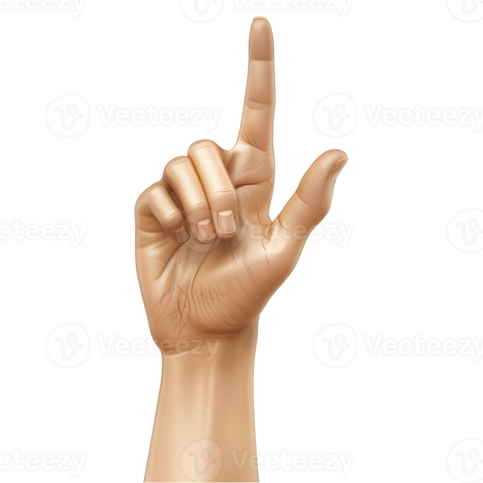 AI generated Hand with Pointing Finger on Transparent background - Ai Generated png