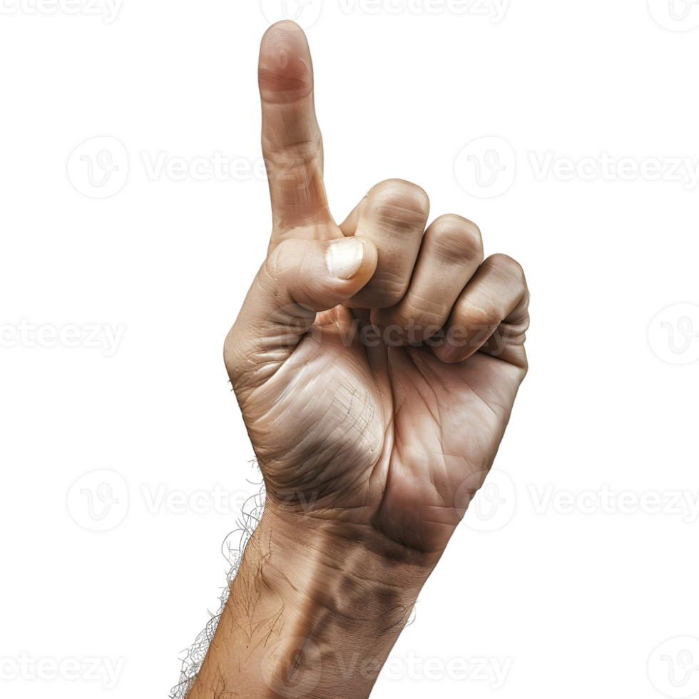 AI generated Hand with Pointing Finger on Transparent background - Ai Generated png