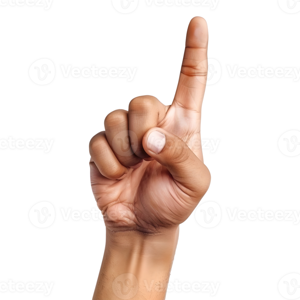 AI generated Hand with Pointing Finger on Transparent background - Ai Generated png