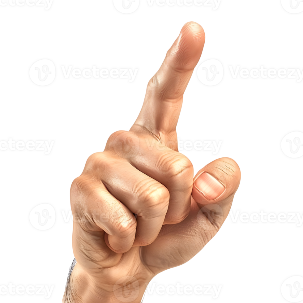 AI generated Hand with Pointing Finger on Transparent background - Ai Generated png