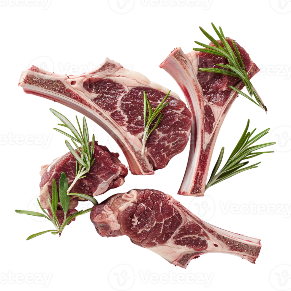 AI generated Raw Lamb Chops on Transparent background - Ai Generated png