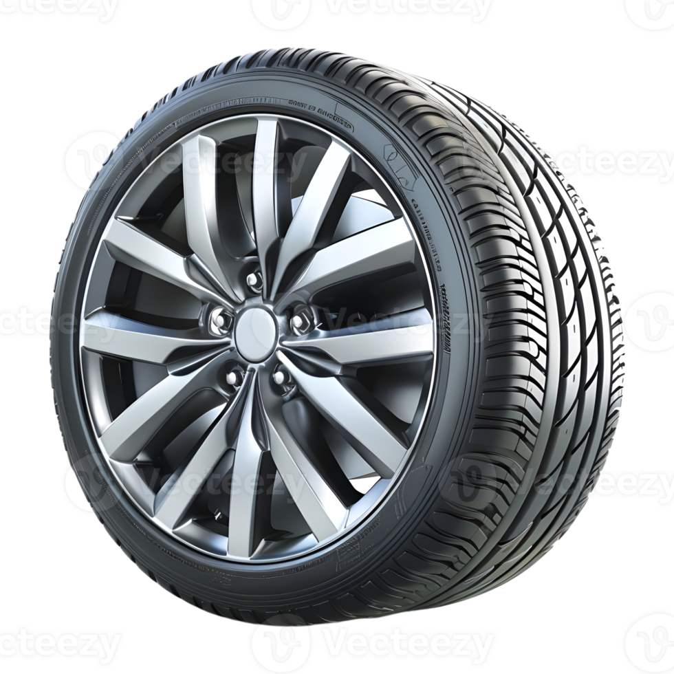 AI generated 3D Rendering of a Car Tire or Rim on Transparent Background - Ai Generated png