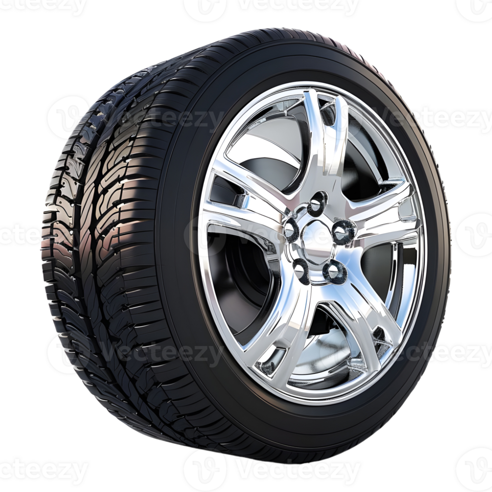 AI generated 3D Rendering of a Car Tire or Rim on Transparent Background - Ai Generated png