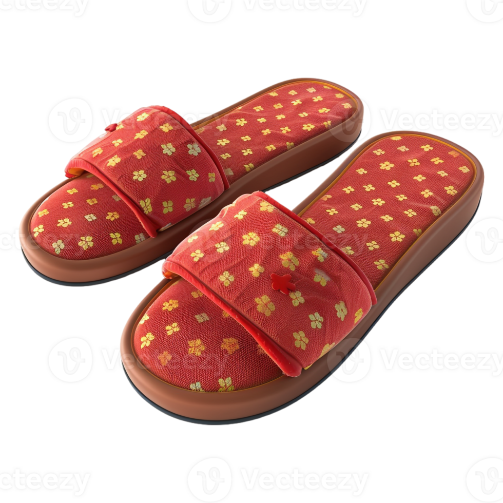 AI generated 3D Rendering of a Soft Slippers on Transparent Background - Ai Generated png