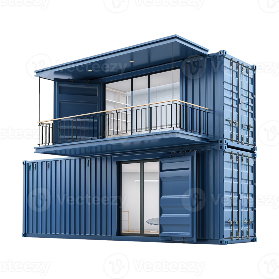 AI generated 3D Rendering of a Temporary House in a Container on Transparent Background - Ai Generated png