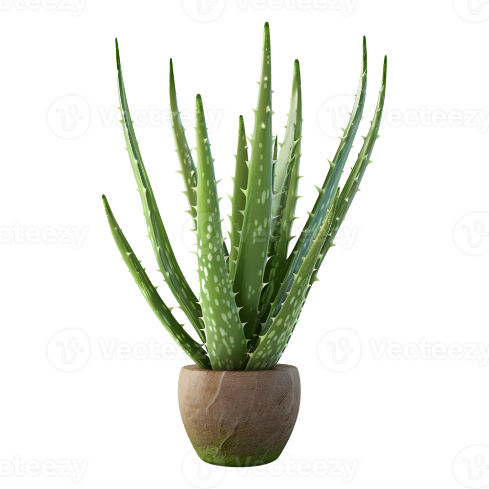 AI generated 3D Rendering of a Aloe Vera in a Pot on Transparent Background - Ai Generated png