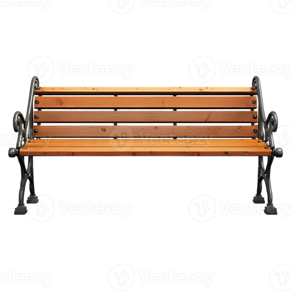 AI generated 3D Rendering of a Public Park Bench on Transparent Background - Ai Generated png