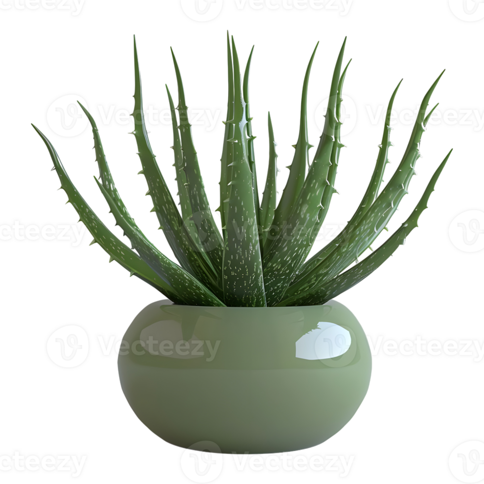 AI generated 3D Rendering of a Aloe Vera in a Pot on Transparent Background - Ai Generated png
