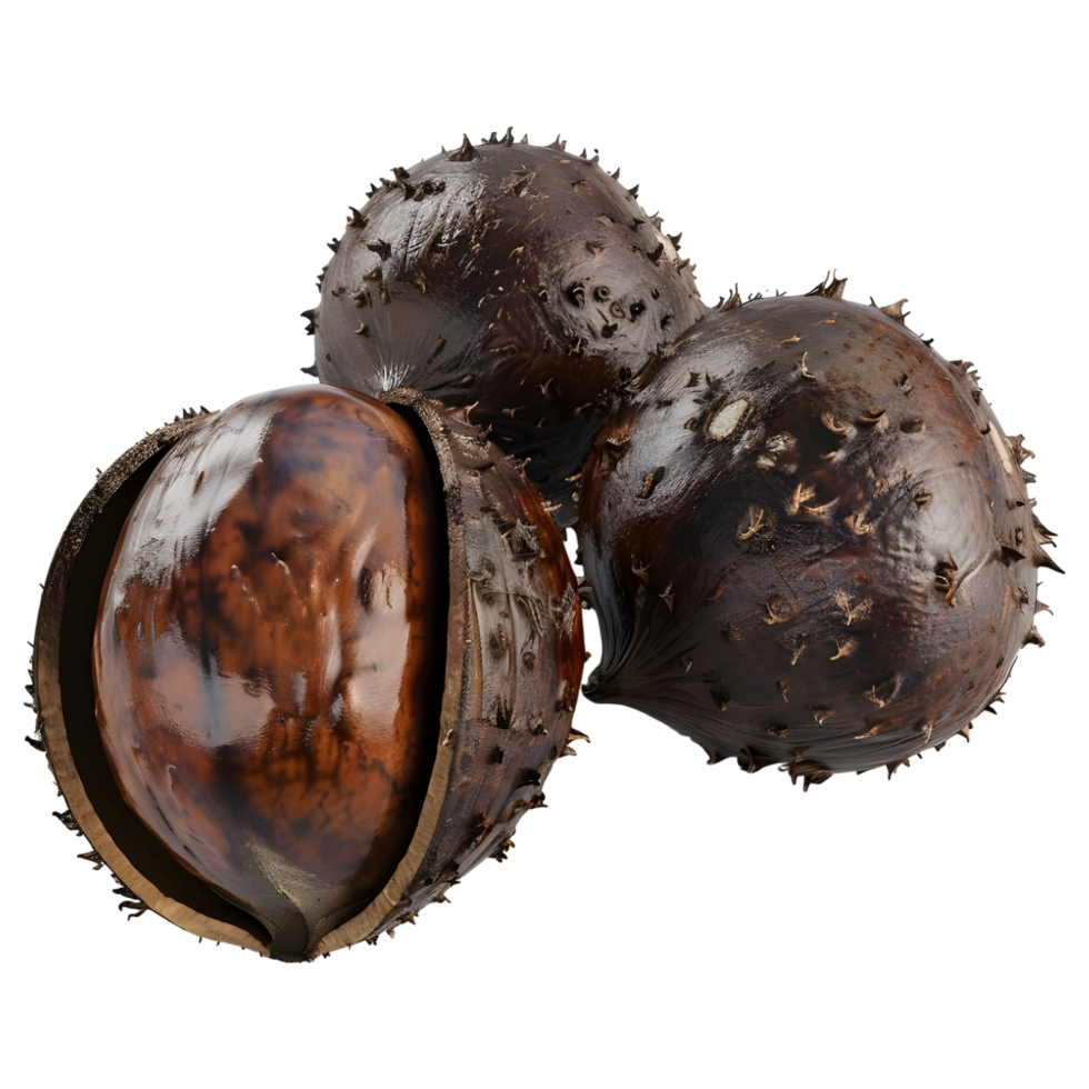 AI generated 3D Rendering of a Chestnuts on Transparent Background - Ai Generated png