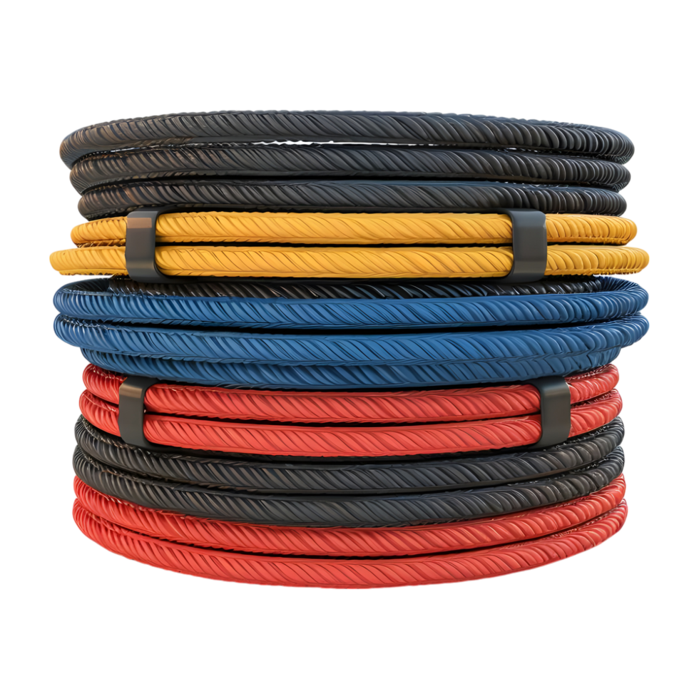 AI generated 3D Rendering of a Different Color Cables on Transparent Background - Ai Generated png