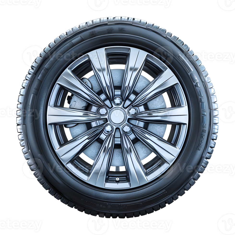 AI generated 3D Rendering of a Car Tire or Rim on Transparent Background - Ai Generated png