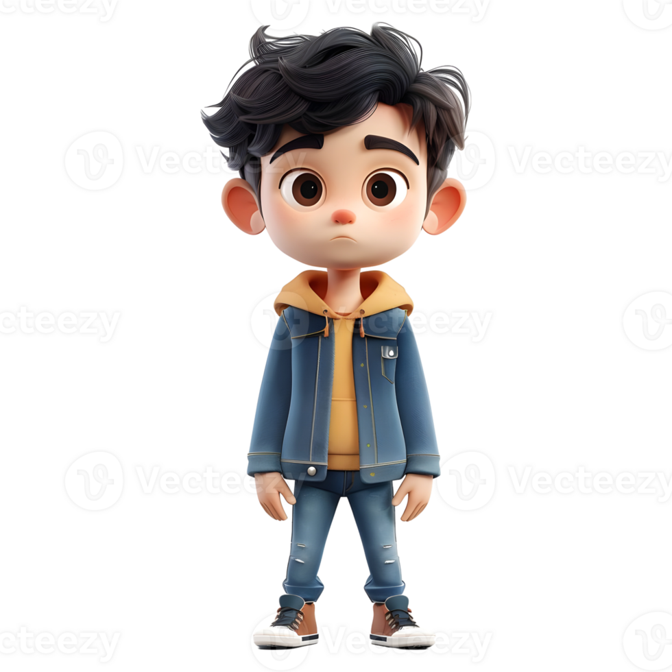 AI generated 3D Rendering of a Toddler Boy Standing and Smiling on Transparent Background - Ai Generated png