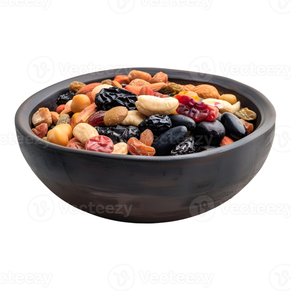 AI generated 3D Rendering of a Dry Fruits in a Bowl on Transparent Background - Ai Generated png