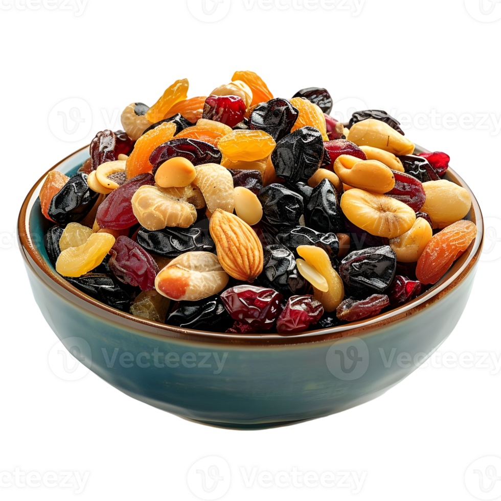 AI generated 3D Rendering of a Dry Fruits in a Bowl on Transparent Background - Ai Generated png