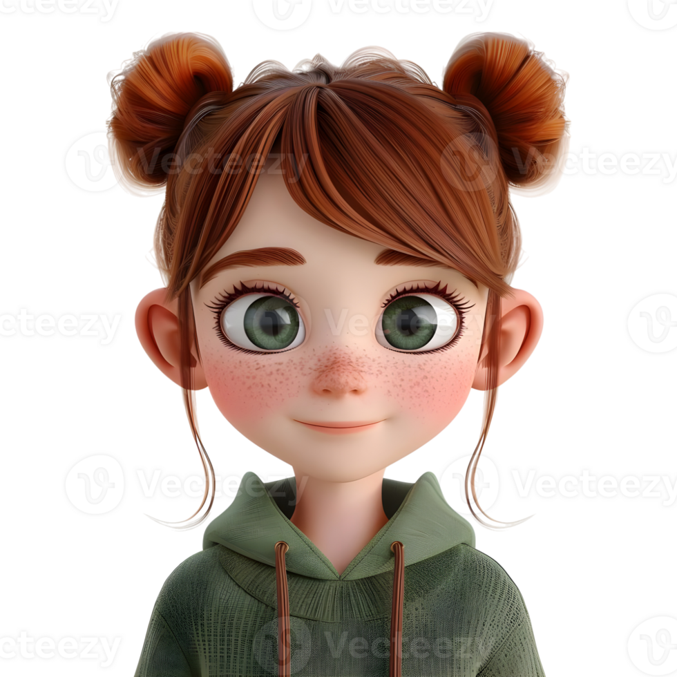 AI generated 3D Rendering of a Toddler Girl Standing and Smiling on Transparent Background - Ai Generated png