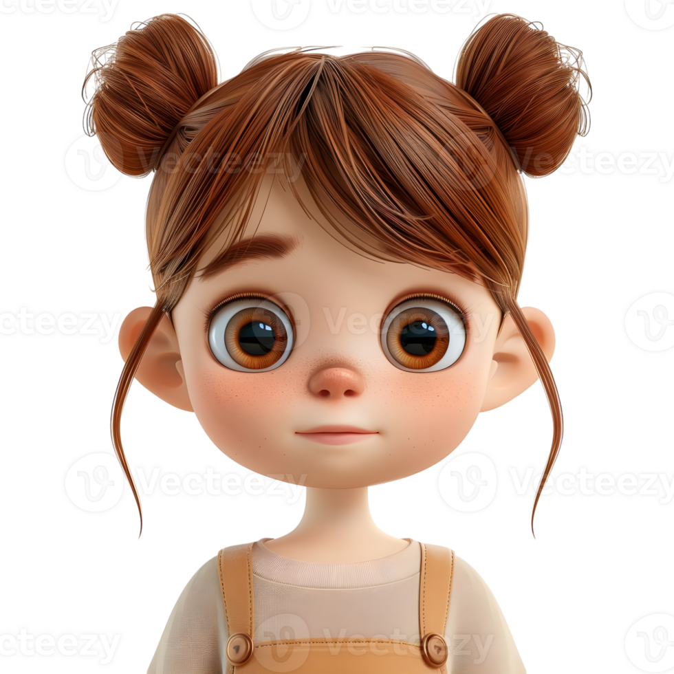 AI generated 3D Rendering of a Toddler Girl Standing and Smiling on Transparent Background - Ai Generated png
