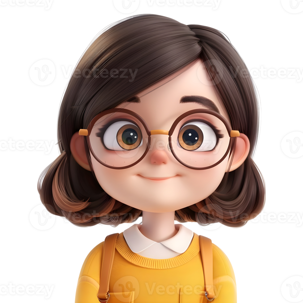 AI generated 3D Rendering of a Toddler Girl Standing and Smiling on Transparent Background - Ai Generated png