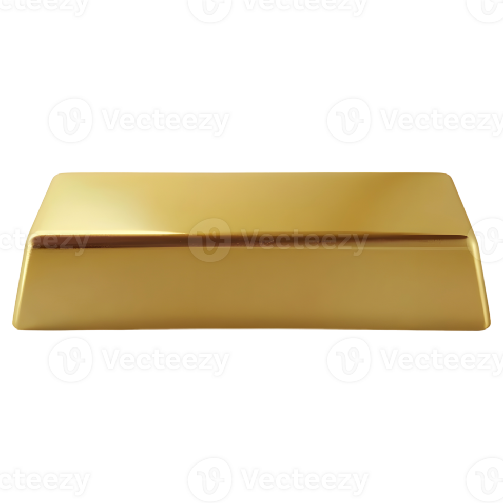 AI generated 3D Rendering of a Gold Bar on Transparent Background - Ai Generated png