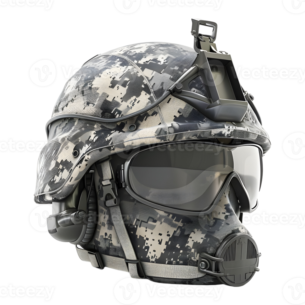 AI generated 3D Rendering of a Army Safety Helmet on Transparent Background - Ai Generated png