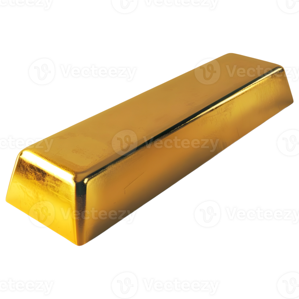 AI generated 3D Rendering of a Gold Bar on Transparent Background - Ai Generated png