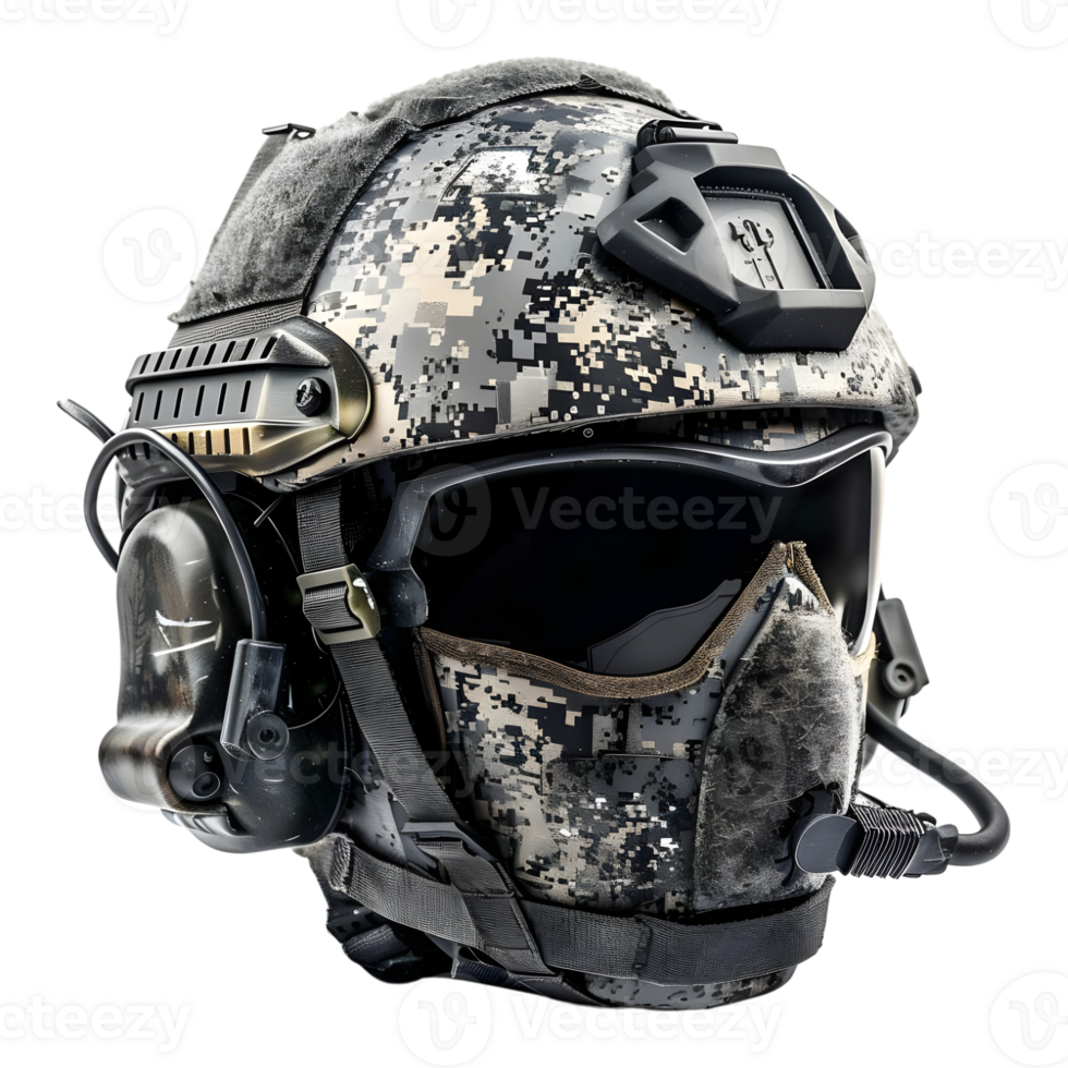 AI generated 3D Rendering of a Army Safety Helmet on Transparent Background - Ai Generated png