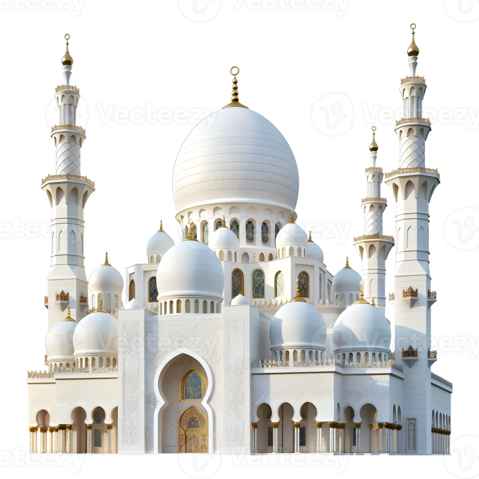 AI generated 3D Rendering of a Islamic Mosque on Transparent Background - Ai Generated png