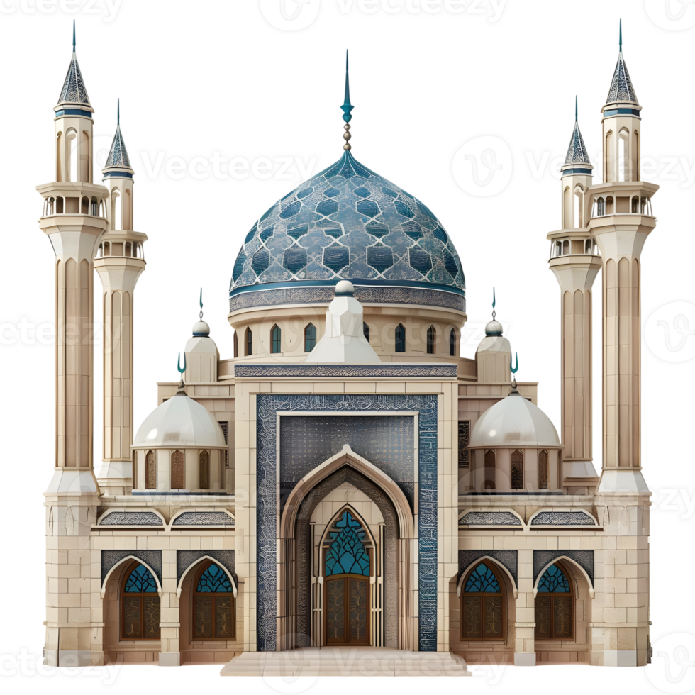 AI generated 3D Rendering of a Islamic Mosque on Transparent Background - Ai Generated png