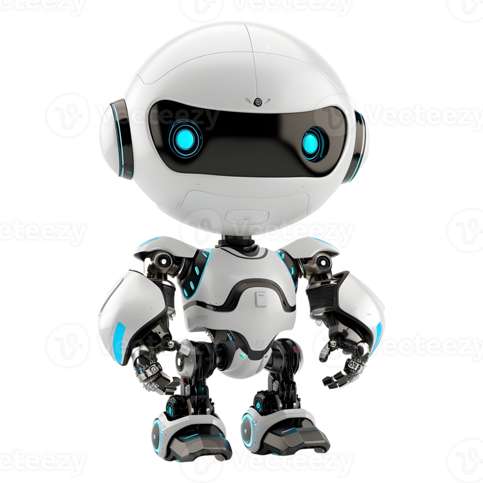 AI generated 3D Rendering of a Digital Cute Robot on Transparent Background - Ai Generated png