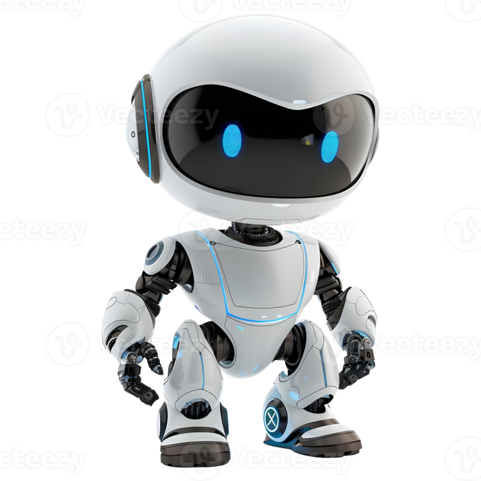 AI generated 3D Rendering of a Digital Cute Robot on Transparent Background - Ai Generated png