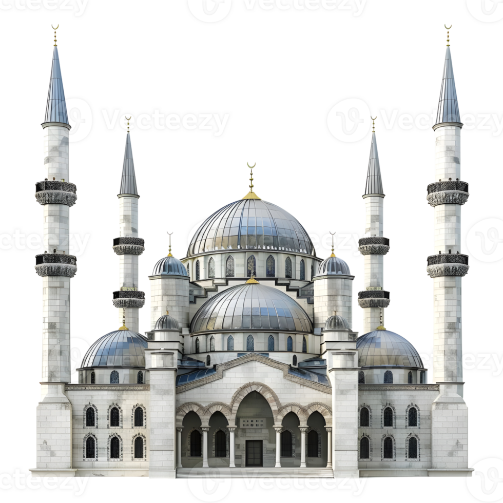AI generated 3D Rendering of a Islamic Mosque on Transparent Background - Ai Generated png