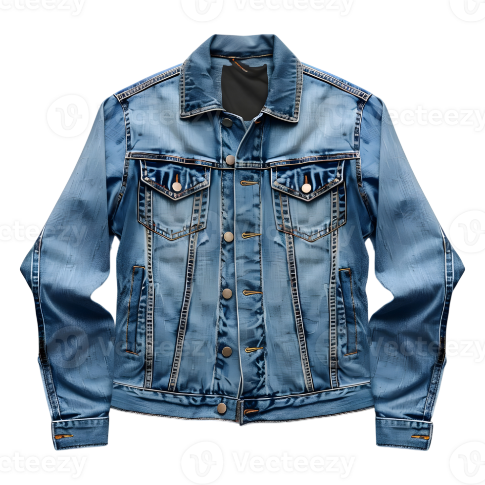 AI generated 3D Rendering of a Denim Jeans Jacket on Transparent Background - Ai Generated png