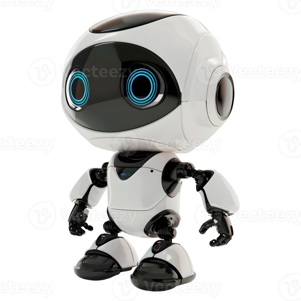 AI generated 3D Rendering of a Digital Cute Robot on Transparent Background - Ai Generated png