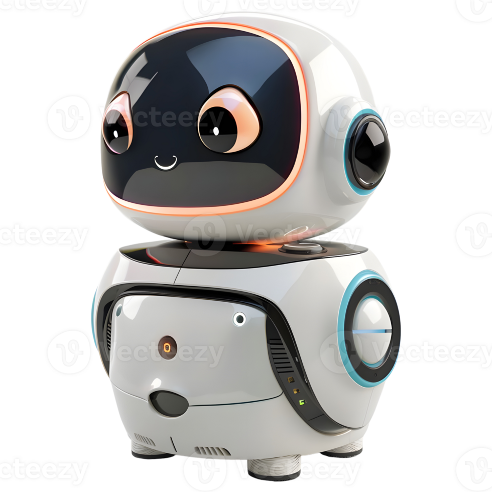 AI generated 3D Rendering of a Digital Cute Robot on Transparent Background - Ai Generated png