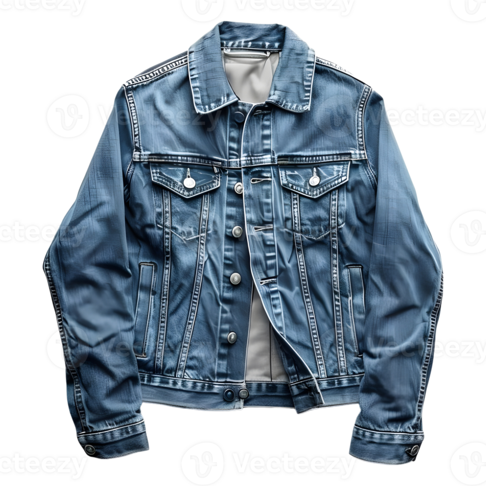 AI generated 3D Rendering of a Denim Jeans Jacket on Transparent Background - Ai Generated png