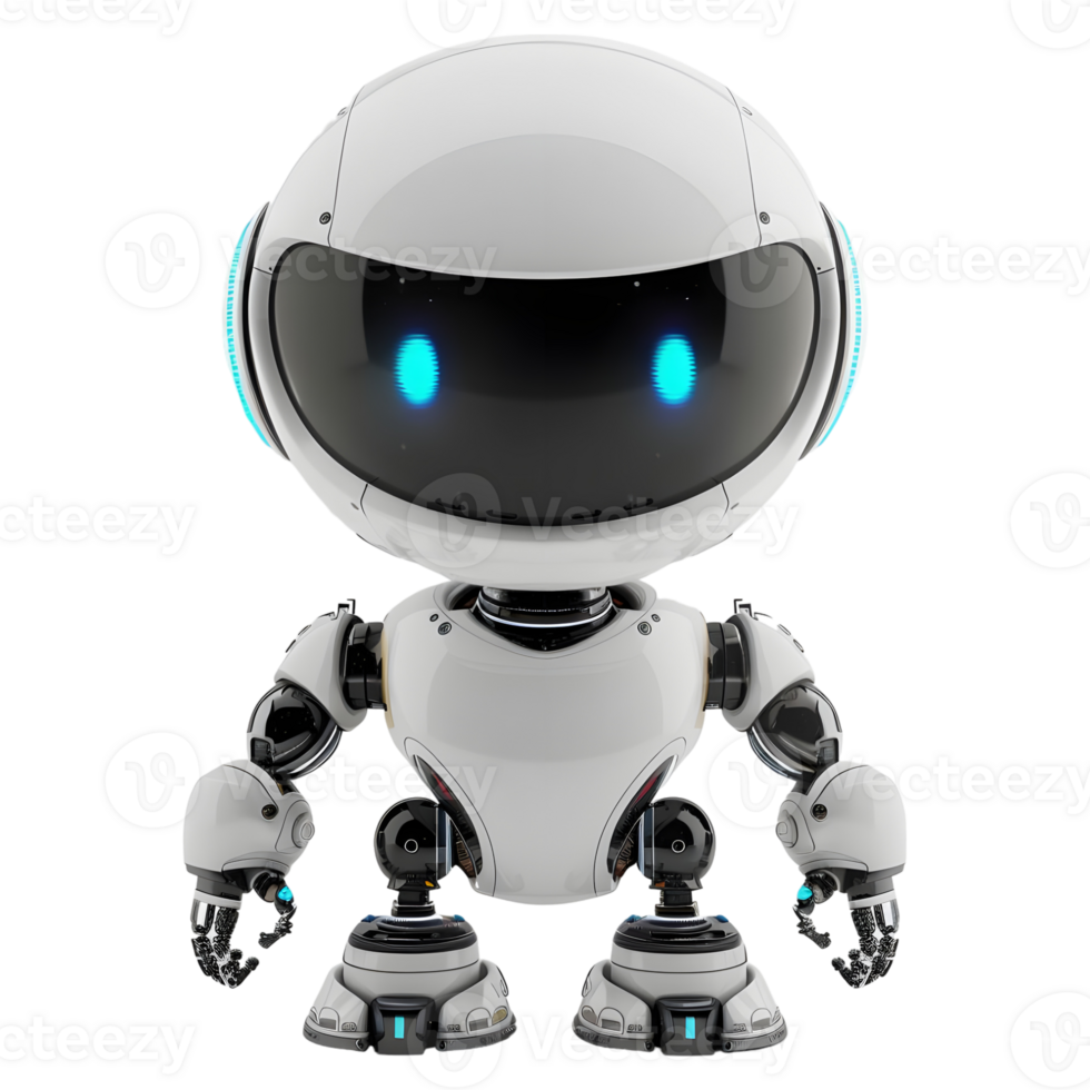 AI generated 3D Rendering of a Digital Cute Robot on Transparent Background - Ai Generated png