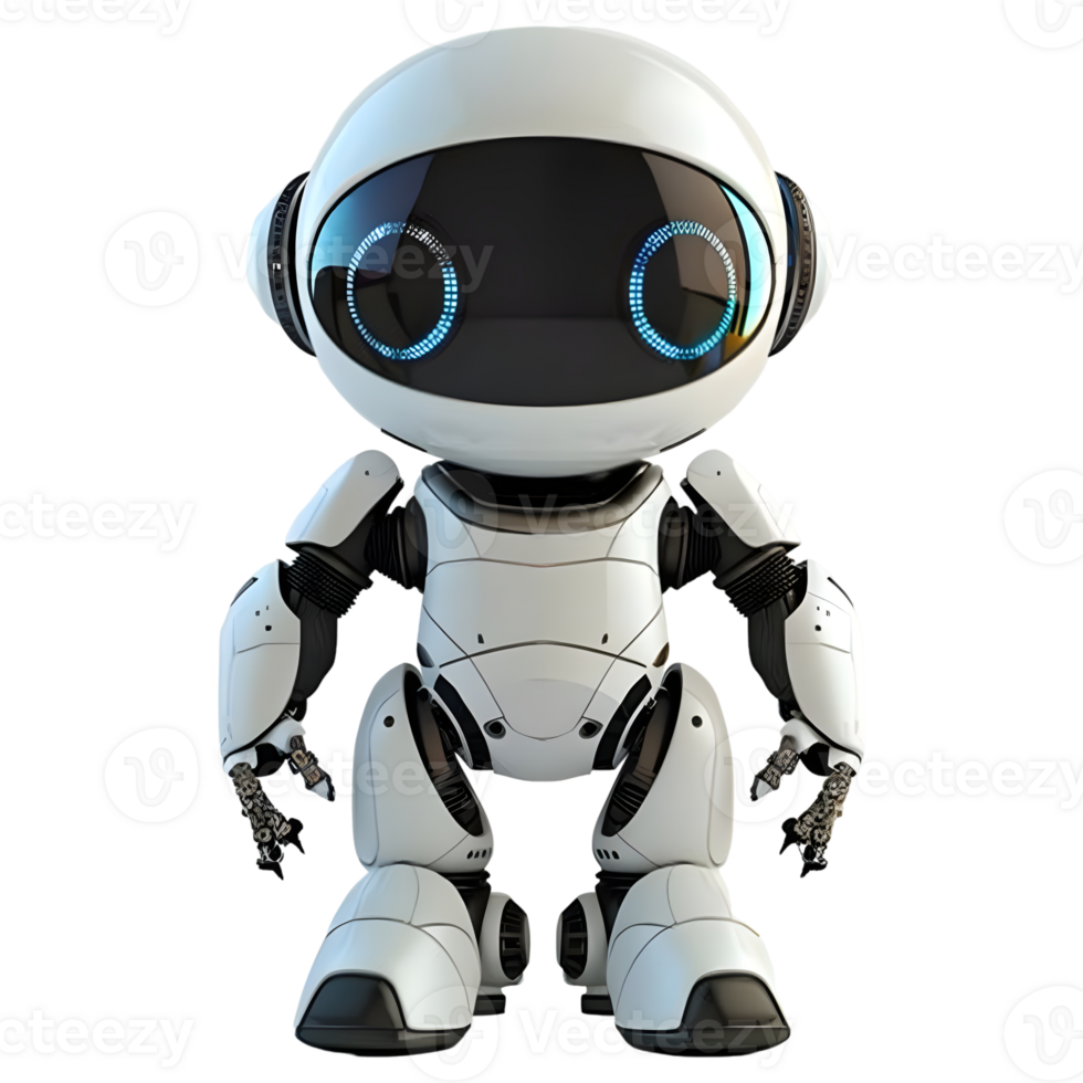 AI generated 3D Rendering of a Digital Cute Robot on Transparent Background - Ai Generated png