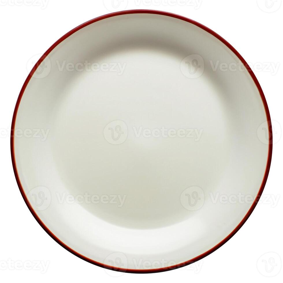 AI generated Top view of empty plate isolated on background. Dish cut out. photo