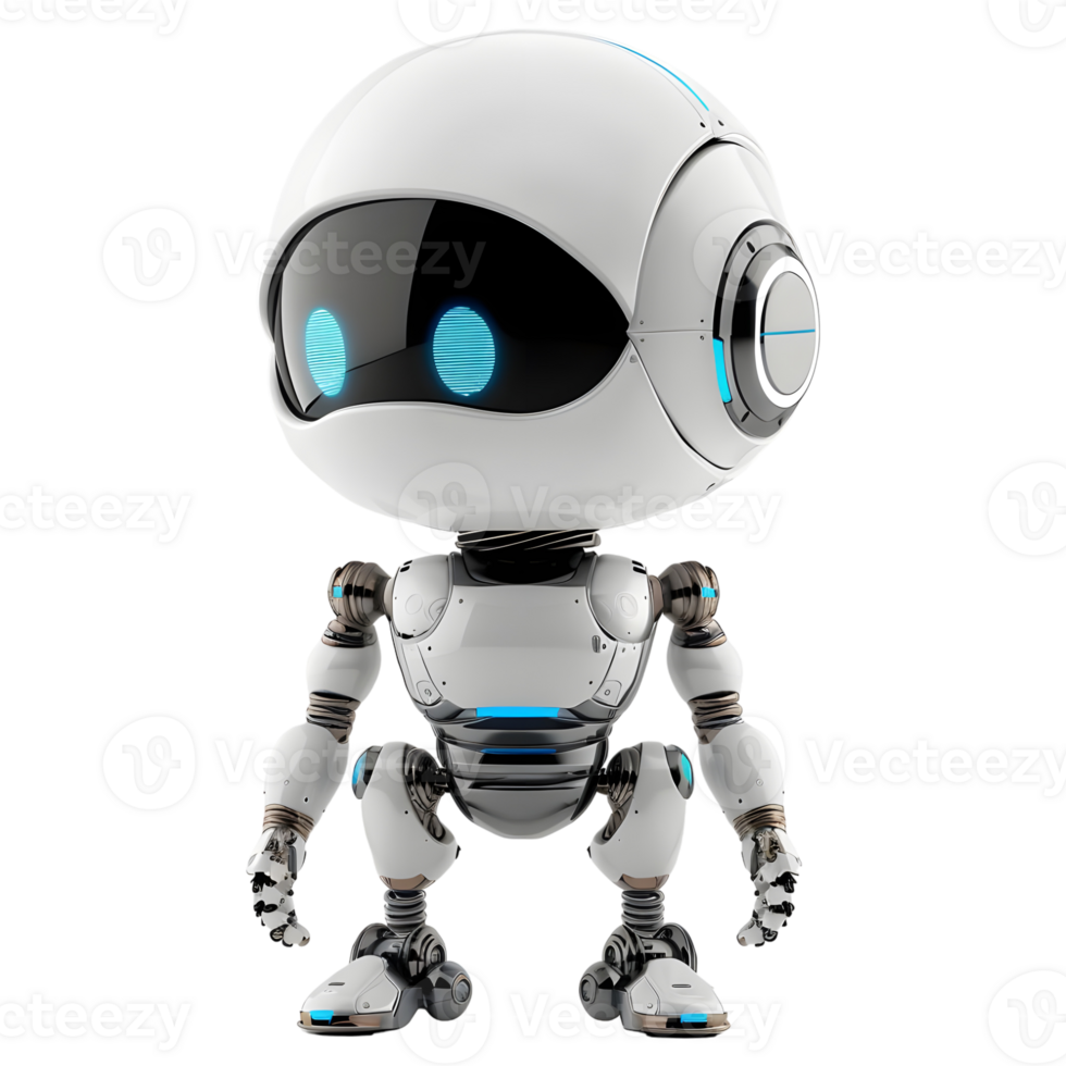 AI generated 3D Rendering of a Digital Cute Robot on Transparent Background - Ai Generated png