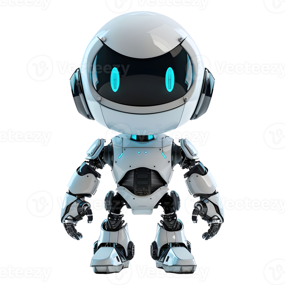 AI generated 3D Rendering of a Digital Cute Robot on Transparent Background - Ai Generated png