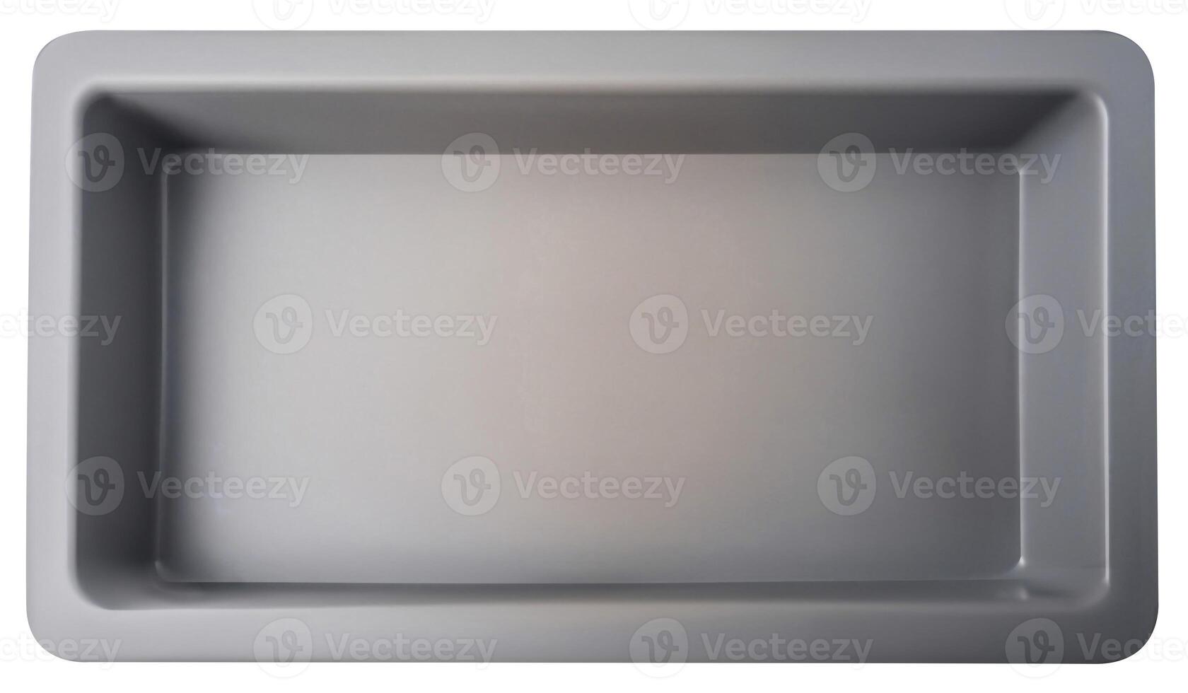 AI generated Top view of empty tray isolated on background. photo