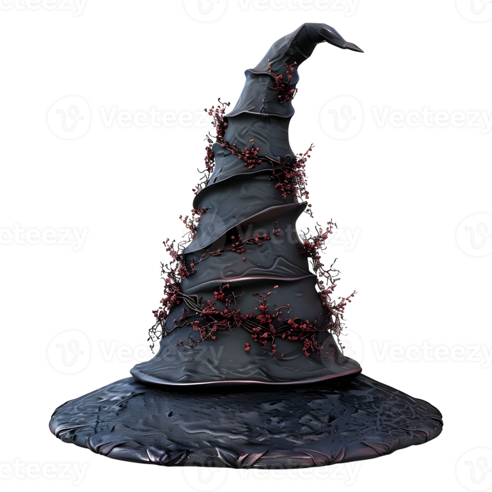 AI generated 3D Rendering of a Witch Magic Hat on Transparent Background - Ai Generated png