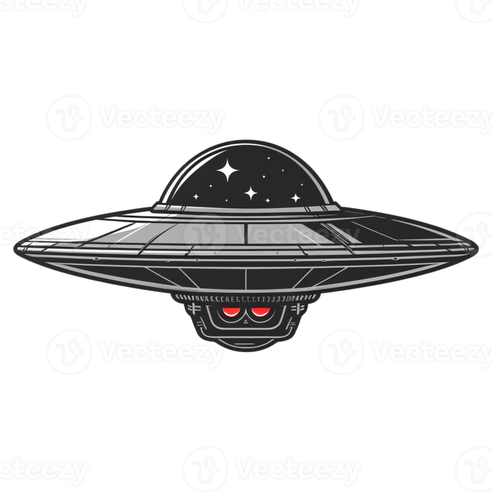 AI generated Sticker of a UFO Ship On a Transparent Background - Ai Generated png