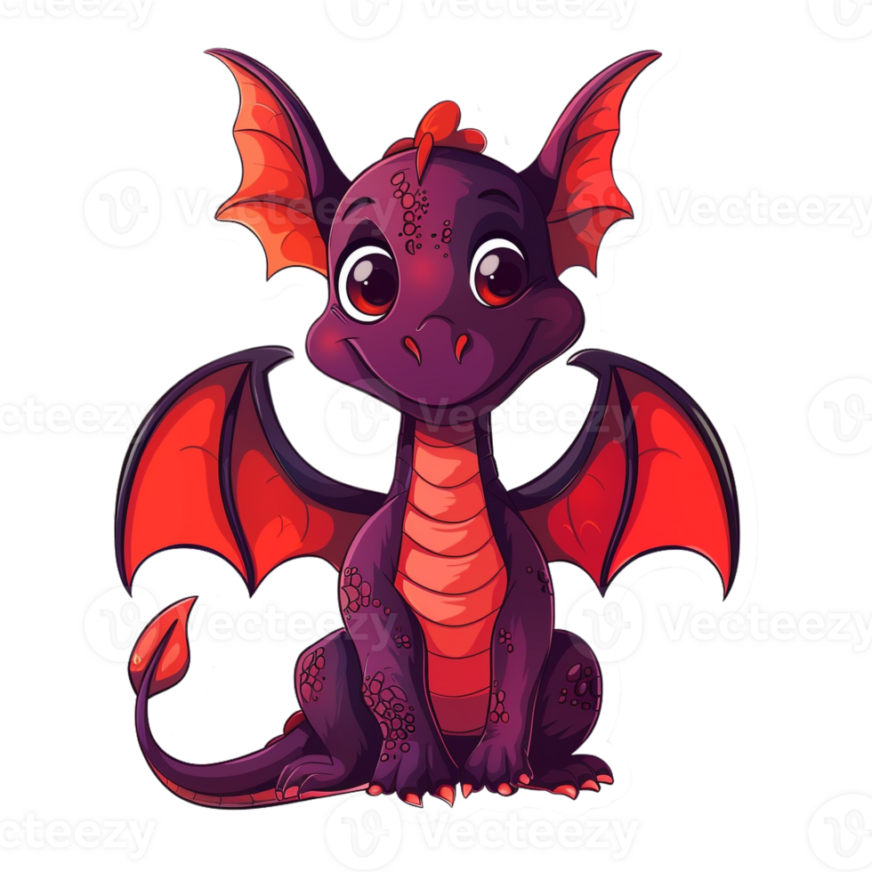 AI generated Sticker of a Smiling Dragon On a Transparent Background - Ai Generated png